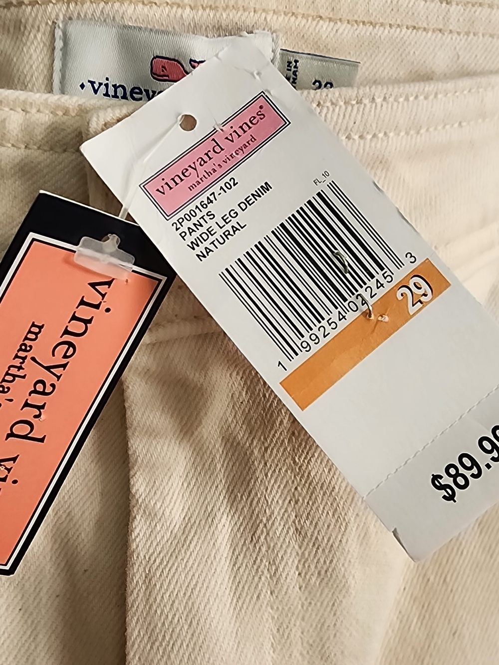 Vineyard Vines Natural Wide-Leg Denim Pants - Picture 2 of 3